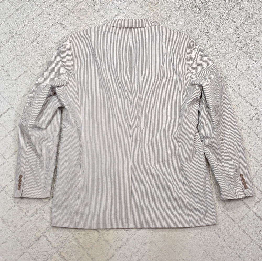 J. Crew Jacket Mens 46 L Blue Pinstripe Legacy Sportcoat 3 Button Business - Picture 8 of 11
